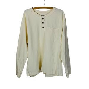 Workwear Duluth Trading Thermal Long Sleeve Henley Shirt Cream XL